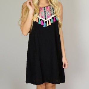 Black Dress With Tassels